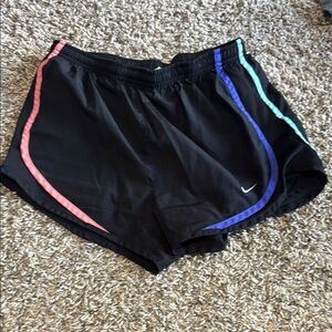 Nike Black and Pink Athletic Shorts Lightweight Moisture-Wicking
